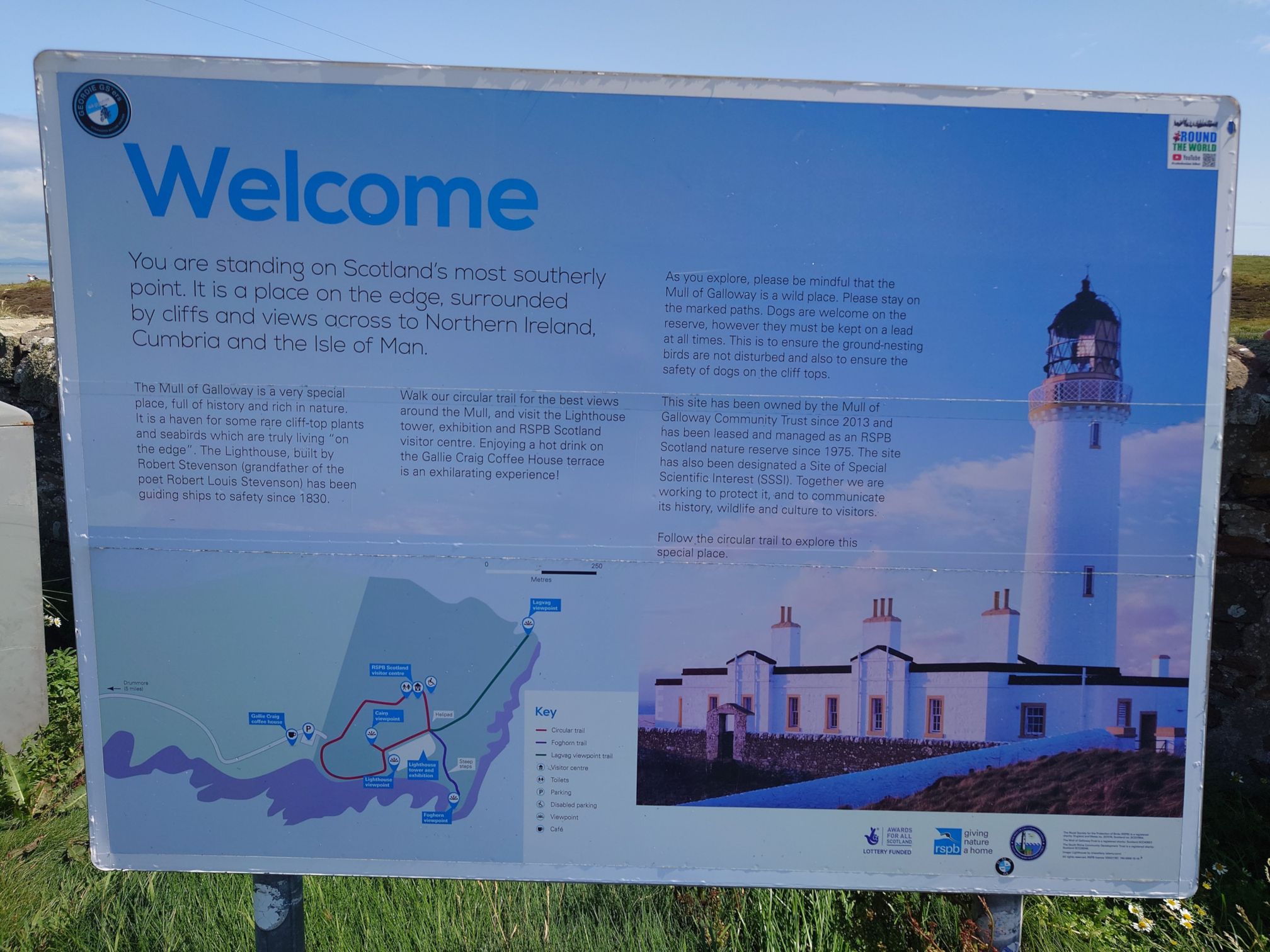 Lighthouse information board